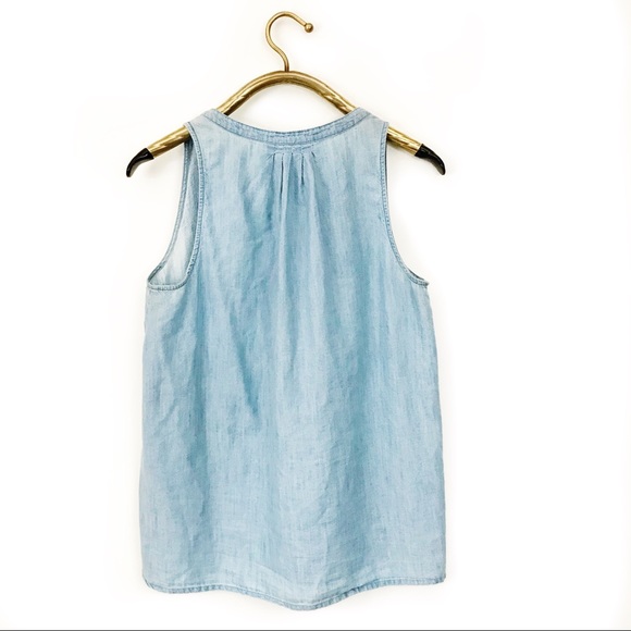 Soft joie Kerryn chambray blue embroidered tank - Picture 4 of 4
